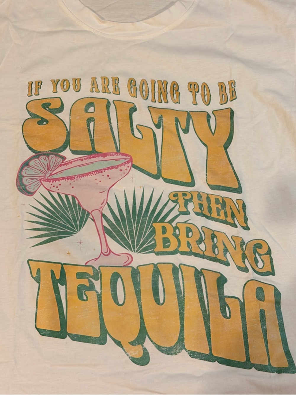 Salty Margaritas Shirt XL Cotton T-Shirt DTF Transfer Vacation Beach Resort NEW